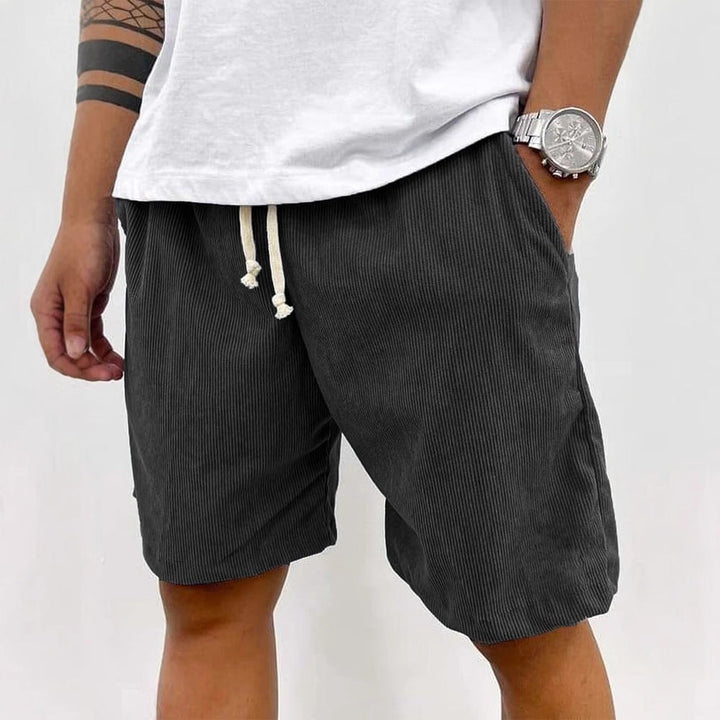Thorne | Men’s Drawstring Shorts with striped texture