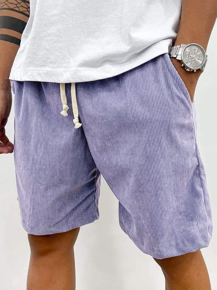 Thorne | Men’s Drawstring Shorts with striped texture