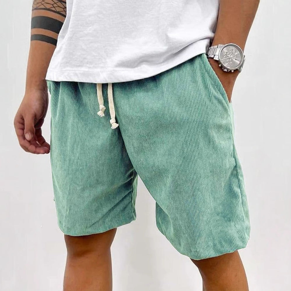 Thorne | Men’s Drawstring Shorts with striped texture