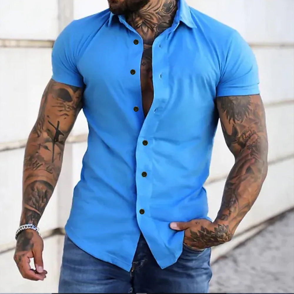 Orion | Men’s Short Sleeve Button-Up Shirt with fitted cut