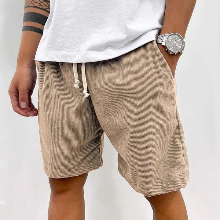 Thorne | Men’s Drawstring Shorts with striped texture