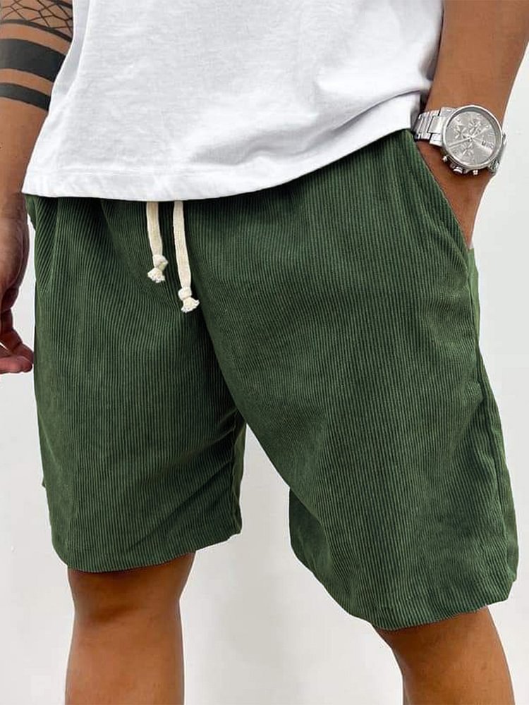 Thorne | Men’s Drawstring Shorts with striped texture