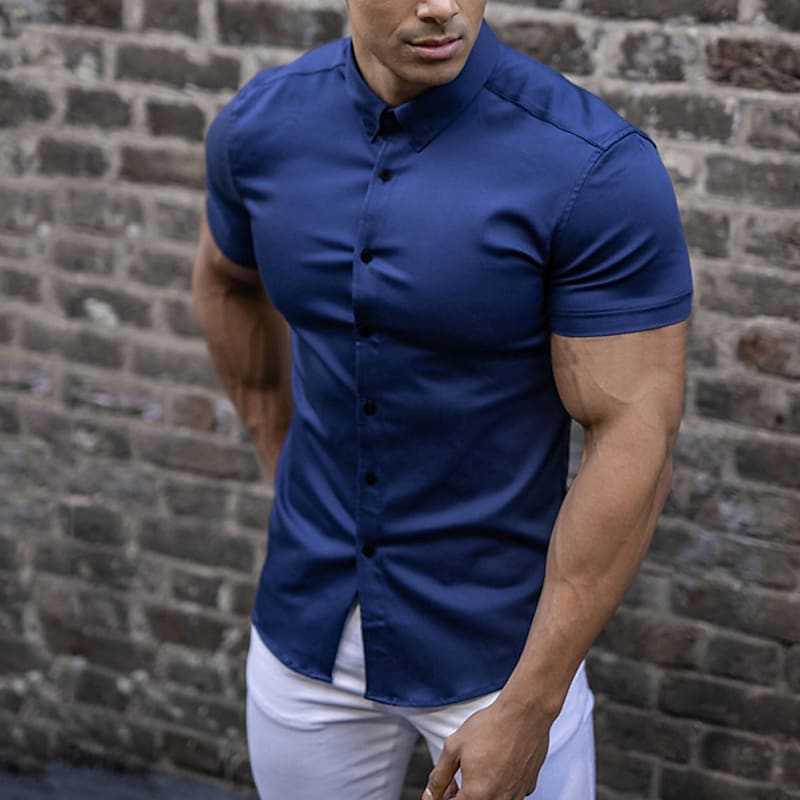 Orion | Men’s Short Sleeve Button-Up Shirt with fitted cut