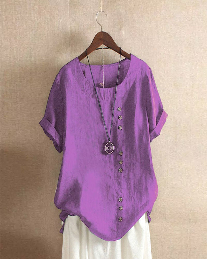 Mireya | Women’s Button Detail Top with Relaxed Form
