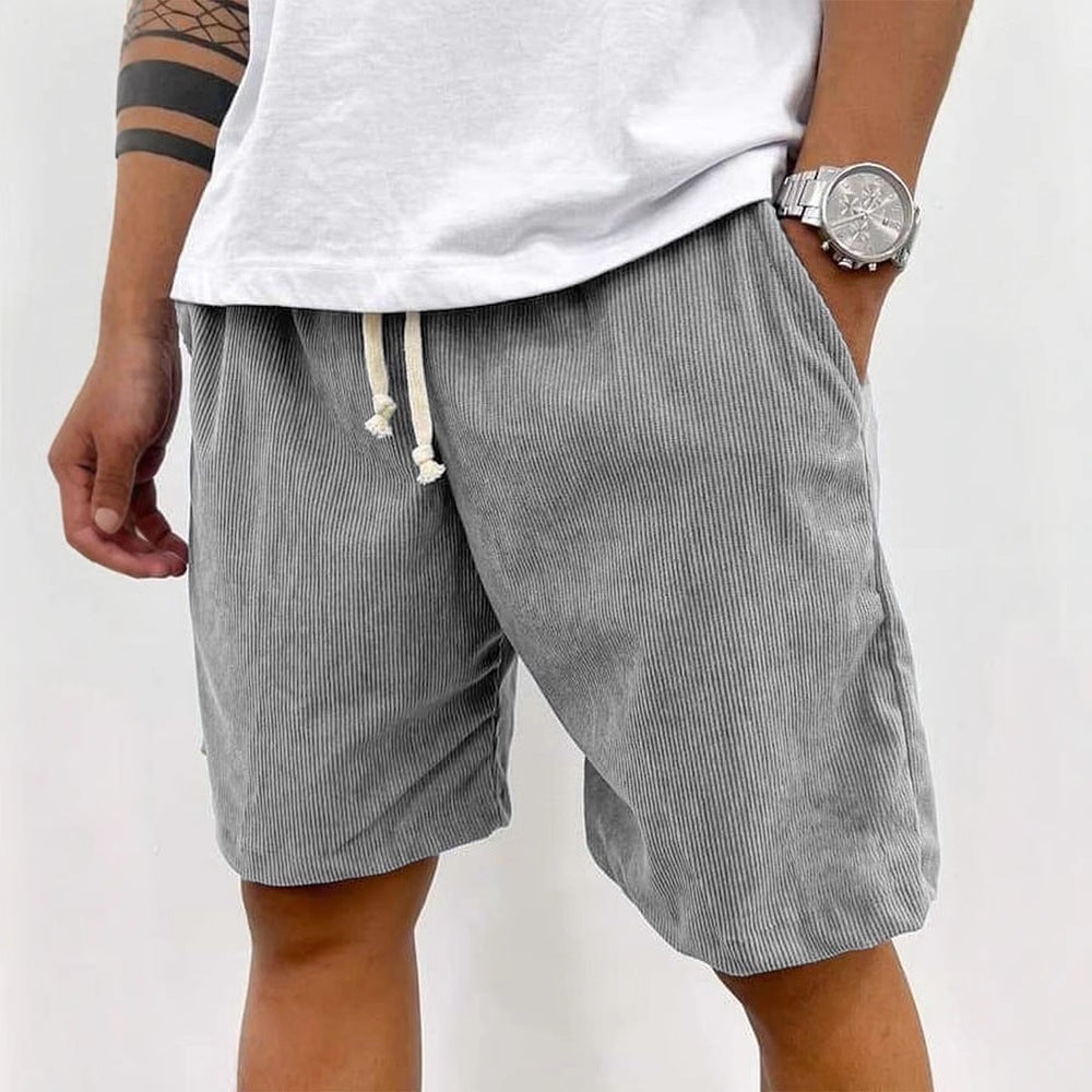 Thorne | Men’s Drawstring Shorts with striped texture