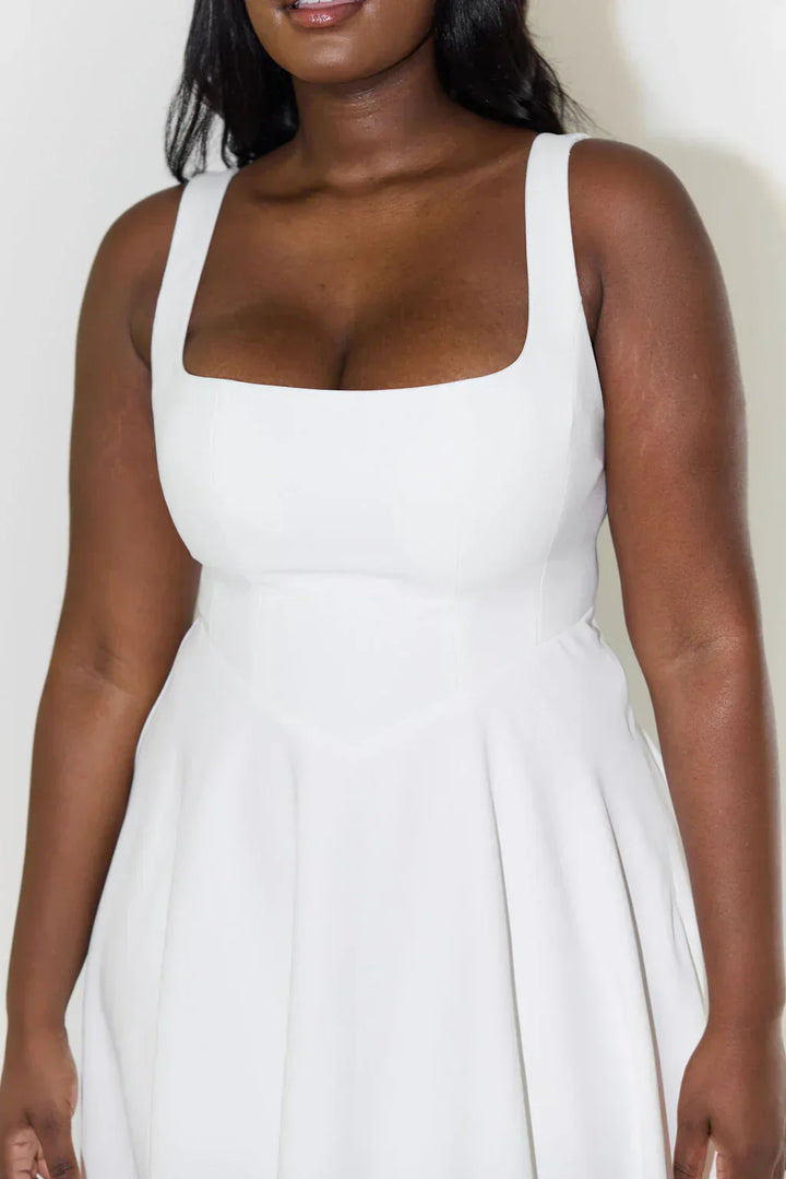 Maelis | Women’s Midi Dress featuring square neckline