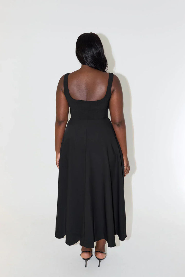 Maelis | Women’s Midi Dress featuring square neckline