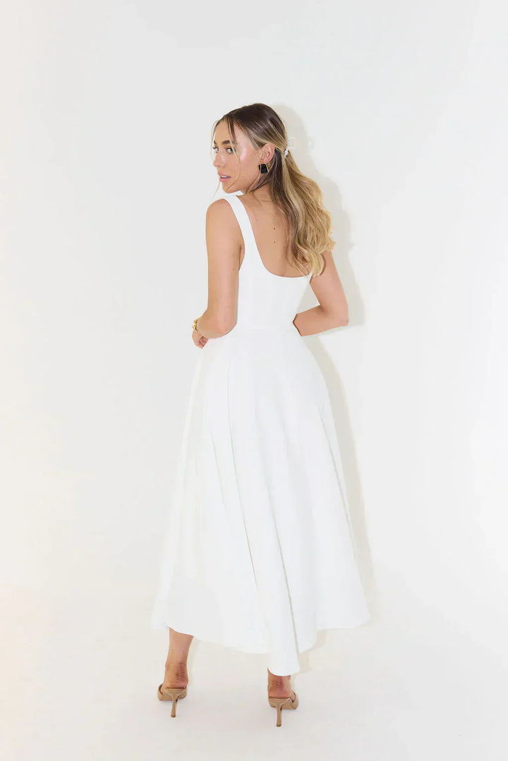 Maelis | Women’s Midi Dress featuring square neckline