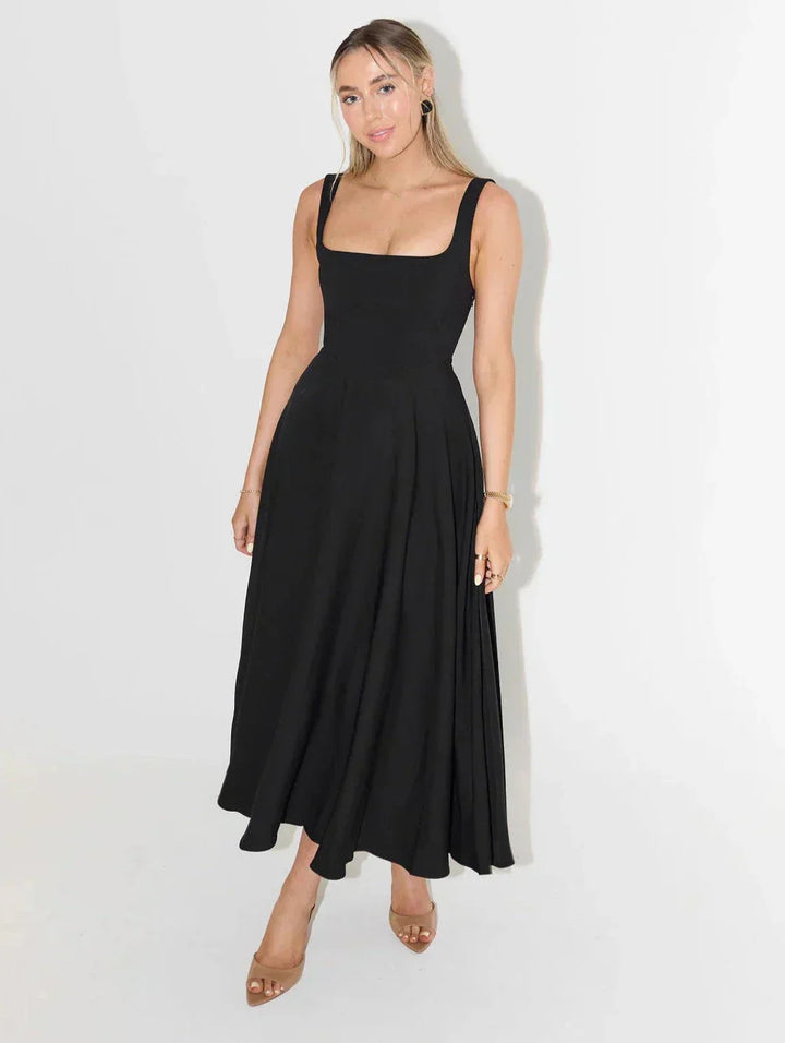 Maelis | Women’s Midi Dress featuring square neckline