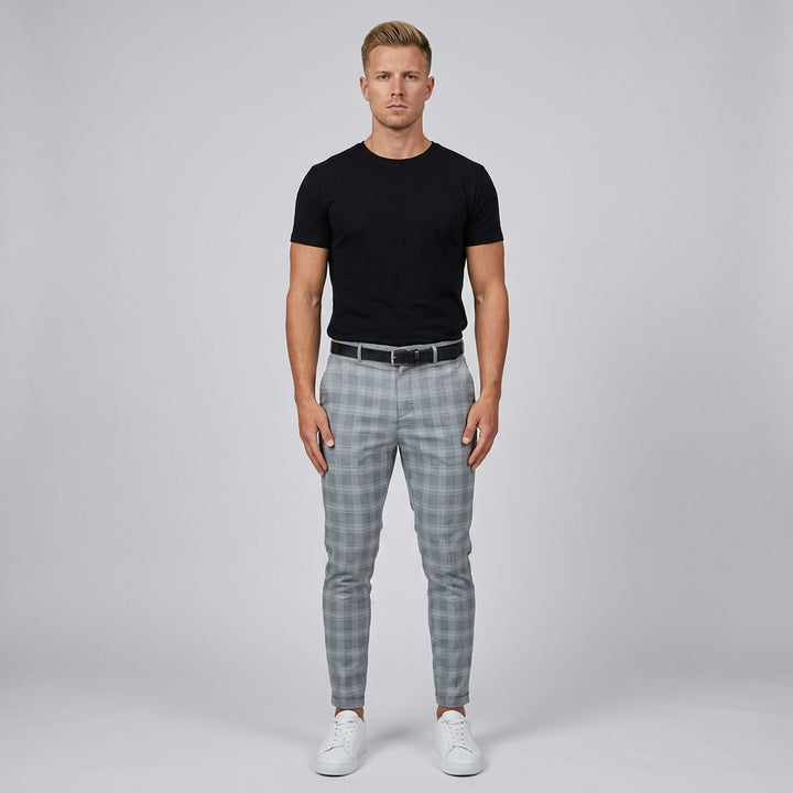 Oliver | Men's Checked Trousers With Slim Fit