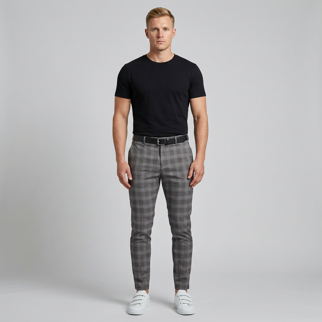 Oliver | Men's Checked Trousers With Slim Fit