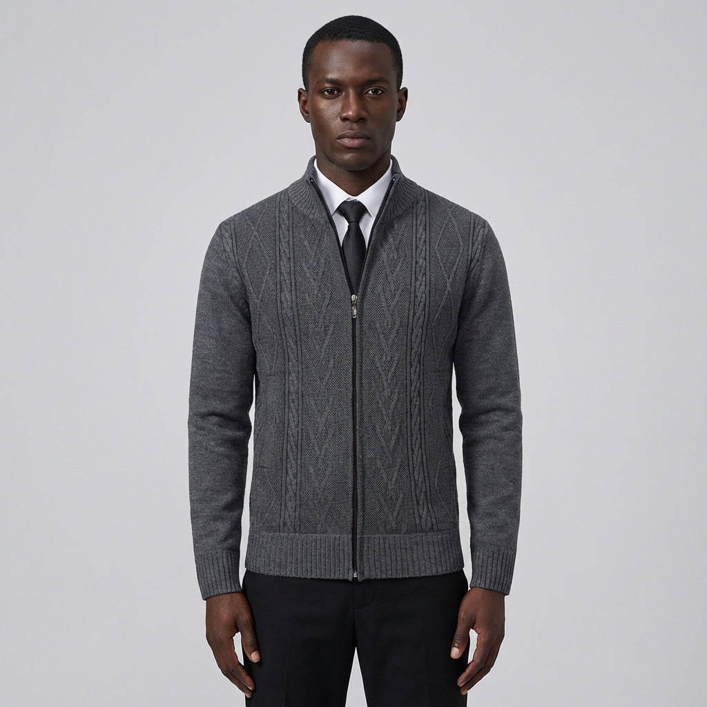 Oliver | Men's Zip Cardigan With Textured Knit