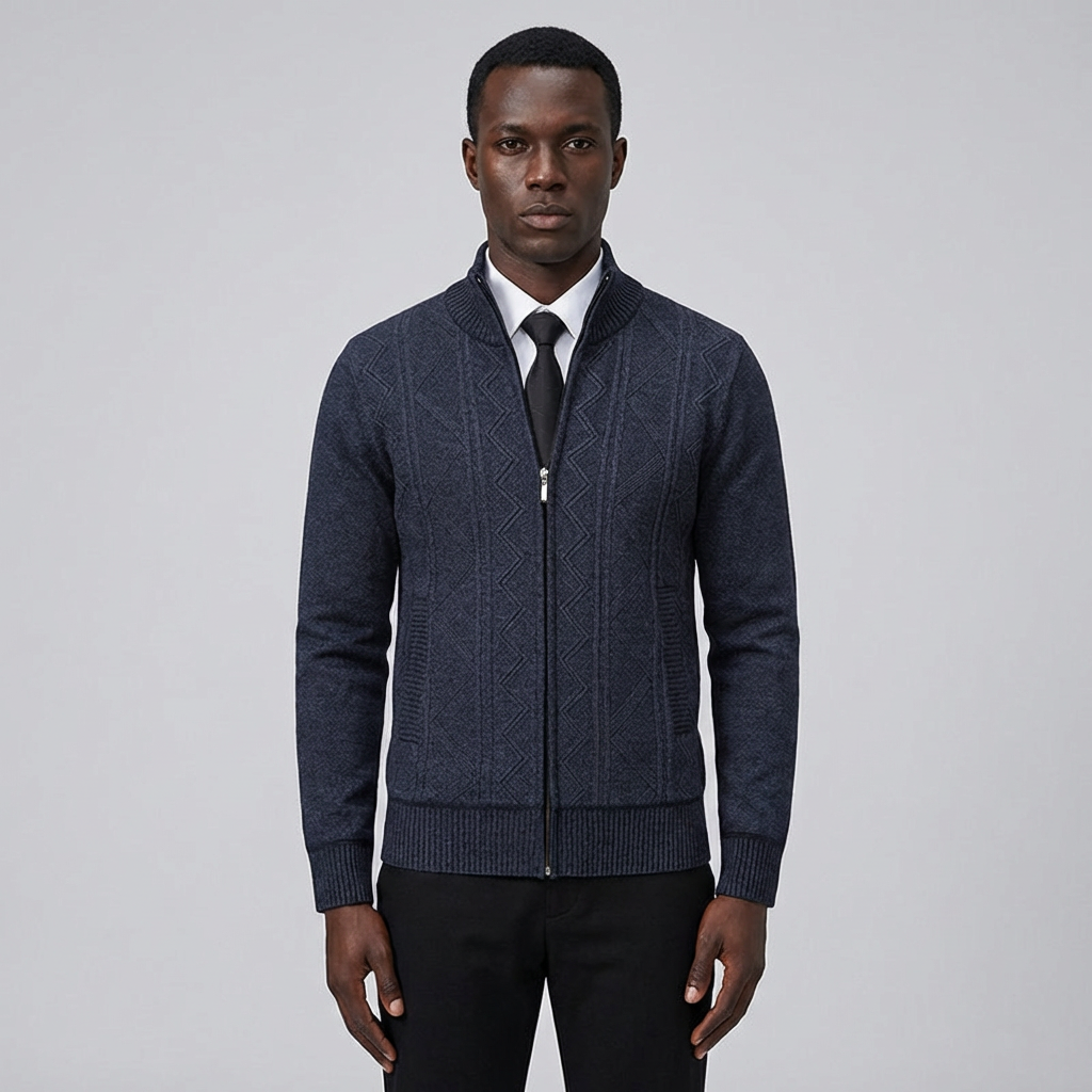 Oliver | Men's Zip Cardigan With Textured Knit