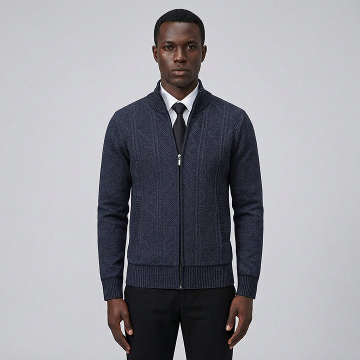 Oliver | Men's Zip Cardigan With Textured Knit