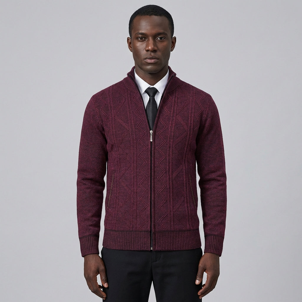 Oliver | Men's Zip Cardigan With Textured Knit