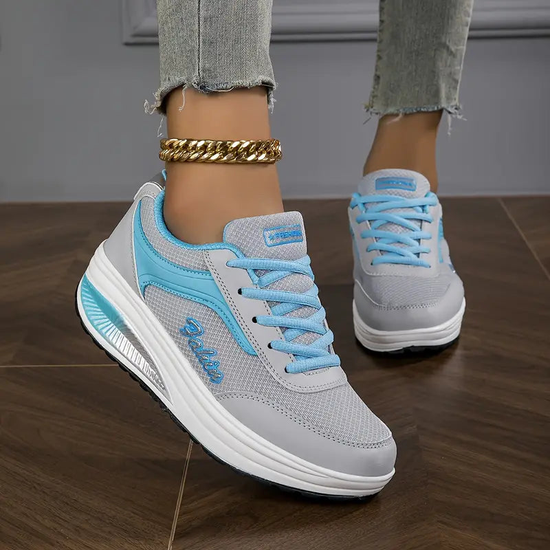 Virexa | Women’s Lace-Up Trainers with highlighted sole base