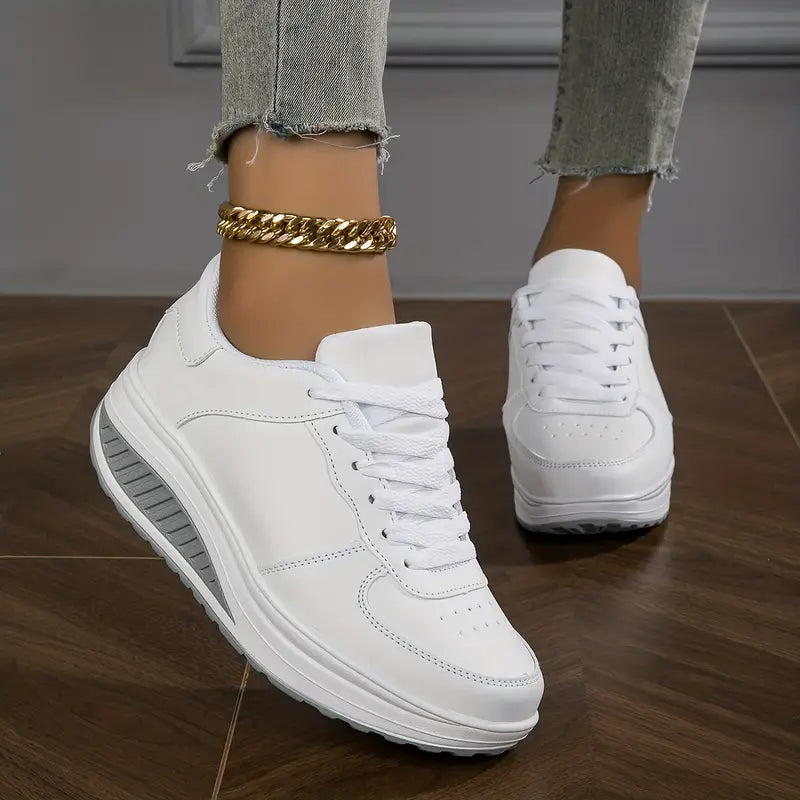 Virexa | Women’s Lace-Up Trainers with highlighted sole base
