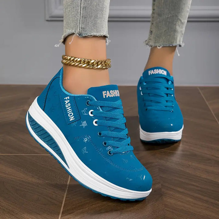 Virexa | Women’s Lace-Up Trainers with highlighted sole base