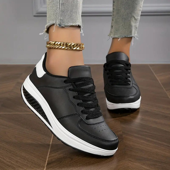 Virexa | Women’s Lace-Up Trainers with highlighted sole base