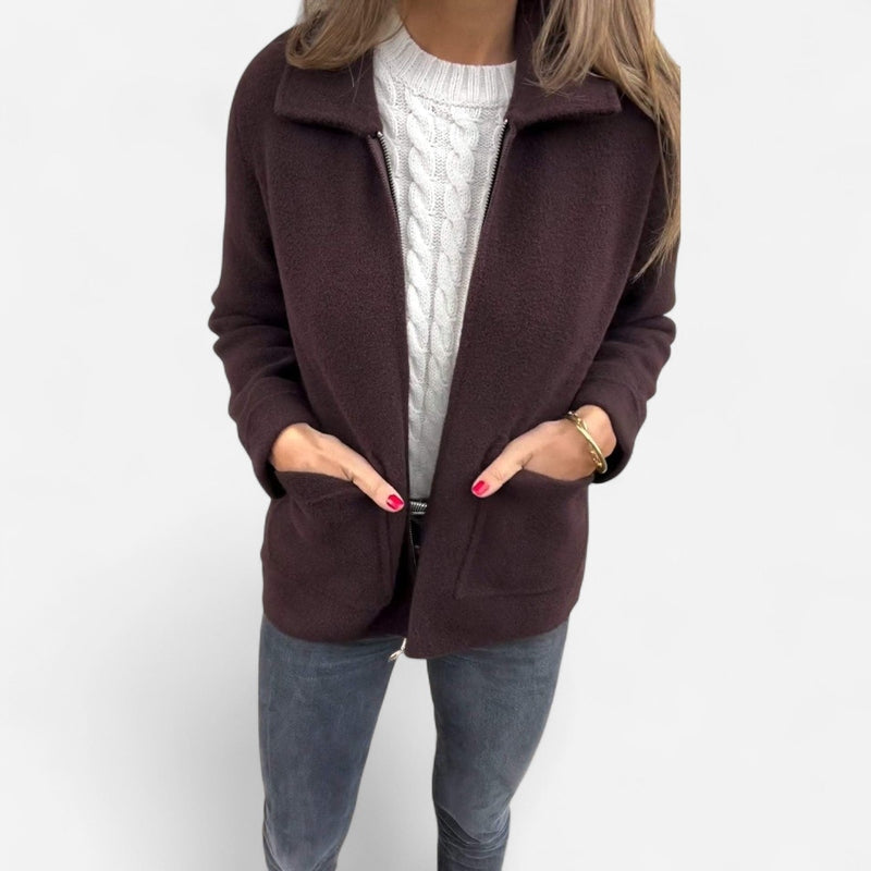 Sorina | Women’s Zip Front Jacket in a clean polished look