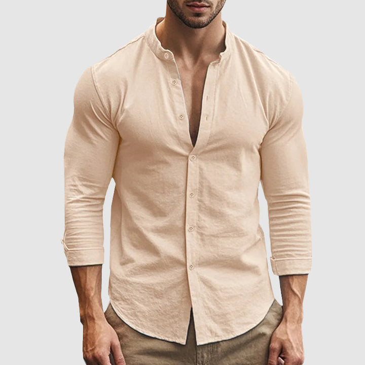 Otis | Men’s Grandad Collar Shirt for Sharp everyday ensembles