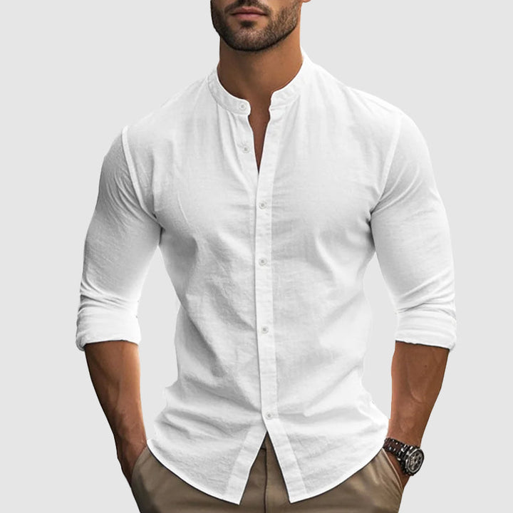 Otis | Men’s Grandad Collar Shirt for Sharp everyday ensembles