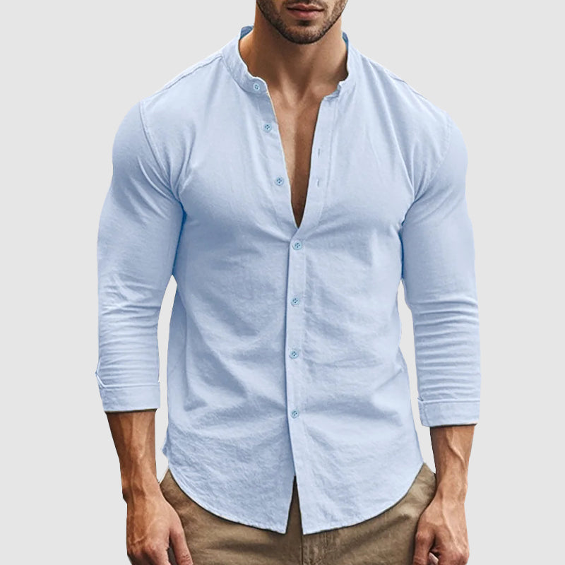 Otis | Men’s Grandad Collar Shirt for Sharp everyday ensembles