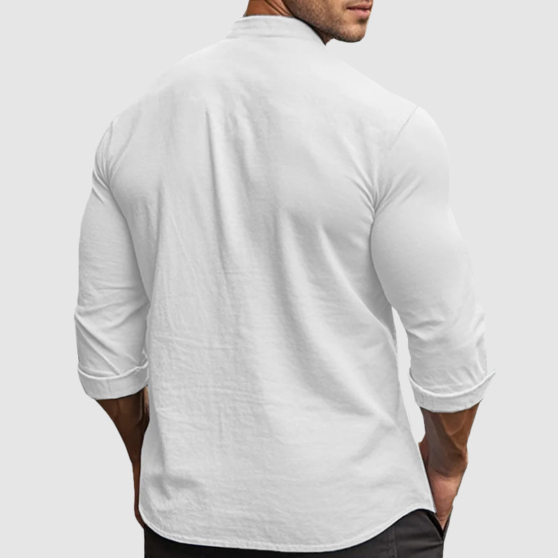 Otis | Men’s Grandad Collar Shirt for Sharp everyday ensembles