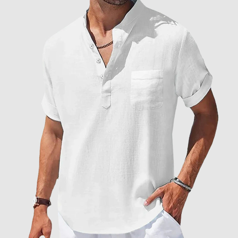 Dorian | Men’s Short Sleeve Shirt with Buttoned Front Opening