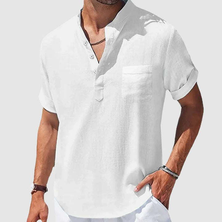 Dorian | Men’s Short Sleeve Shirt with Buttoned Front Opening