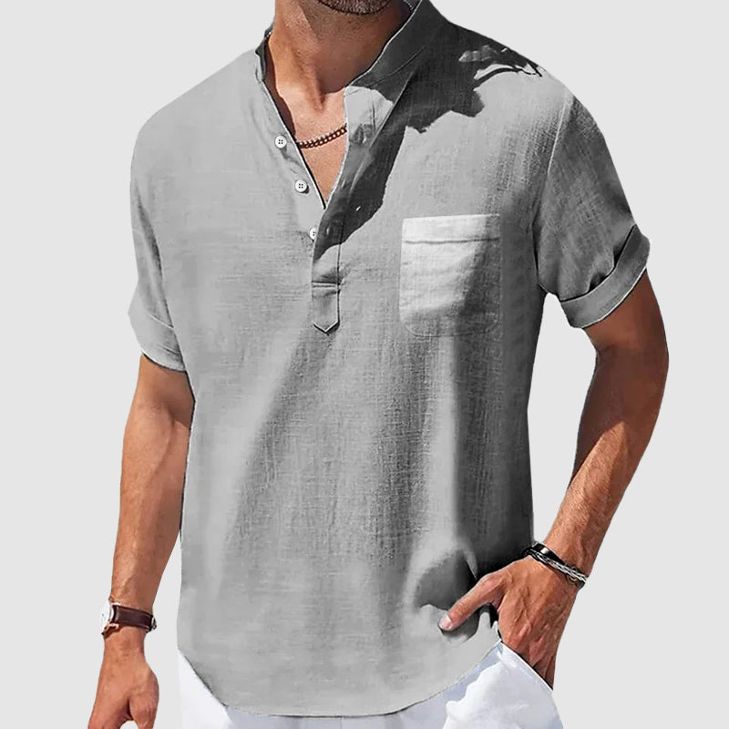 Dorian | Men’s Short Sleeve Shirt with Buttoned Front Opening