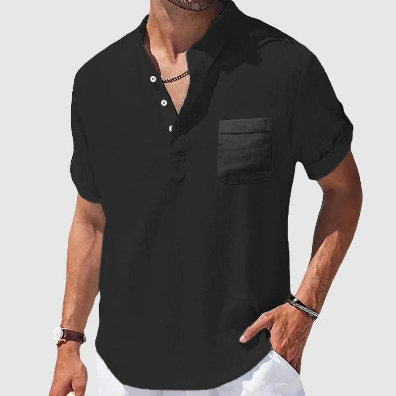 Dorian | Men’s Short Sleeve Shirt with Buttoned Front Opening