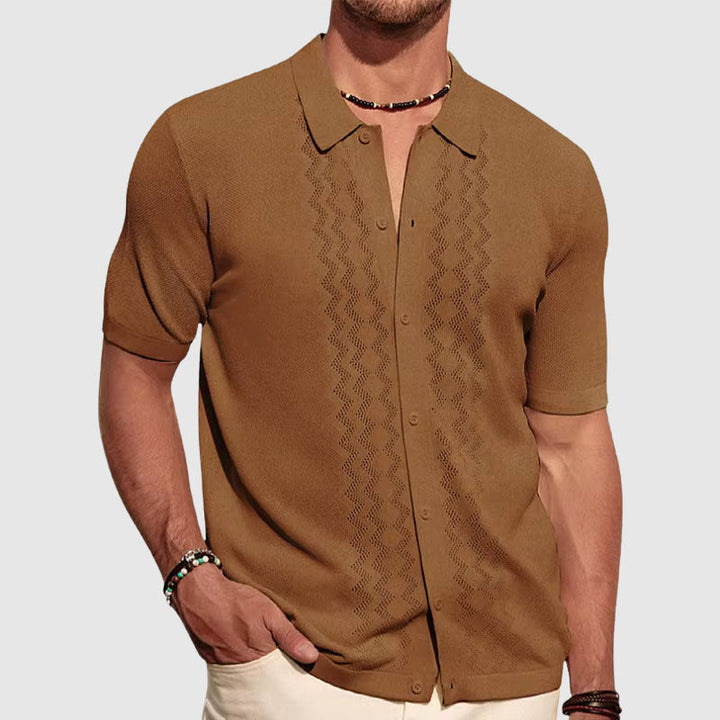 Carter | Men’s Short Sleeve Shirt featuring Textured Front Accent