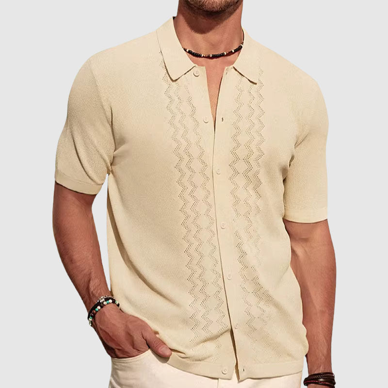 Carter | Men’s Short Sleeve Shirt featuring Textured Front Accent