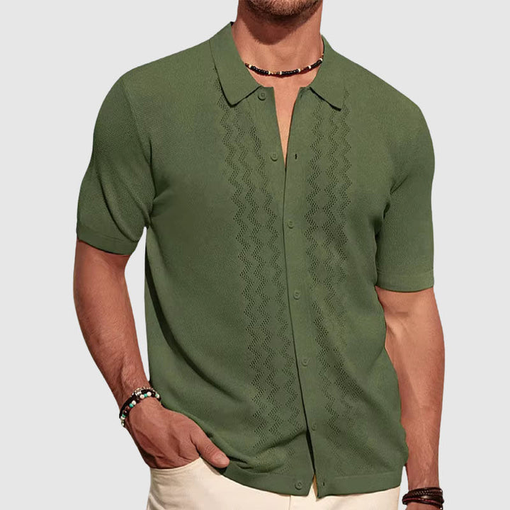 Carter | Men’s Short Sleeve Shirt featuring Textured Front Accent