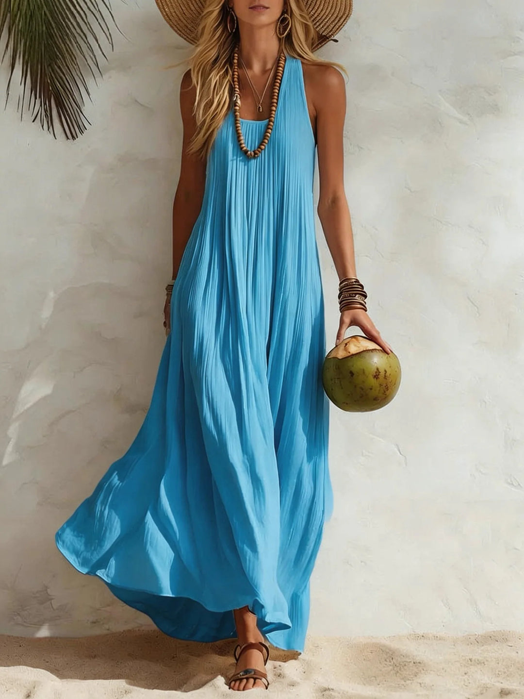 Dulcie | Women’s Sleeveless Maxi Dress with a Flowing Drape