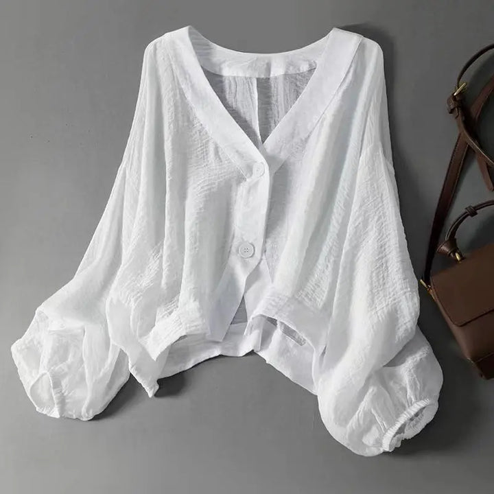 Kira | Women’s Blouse featuring a Cropped Button Front