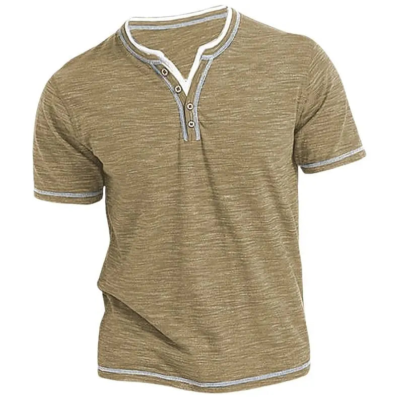 Carden | Men’s Henley T-Shirt featuring a Button Neckline