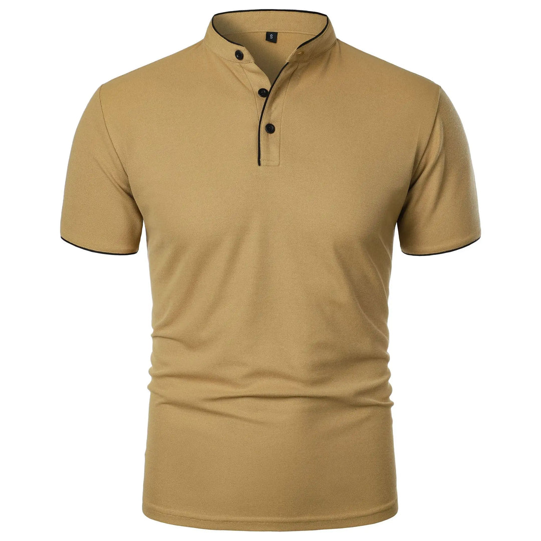 Zachary | Men’s Polo Shirt featuring a Stand Collar with Buttons