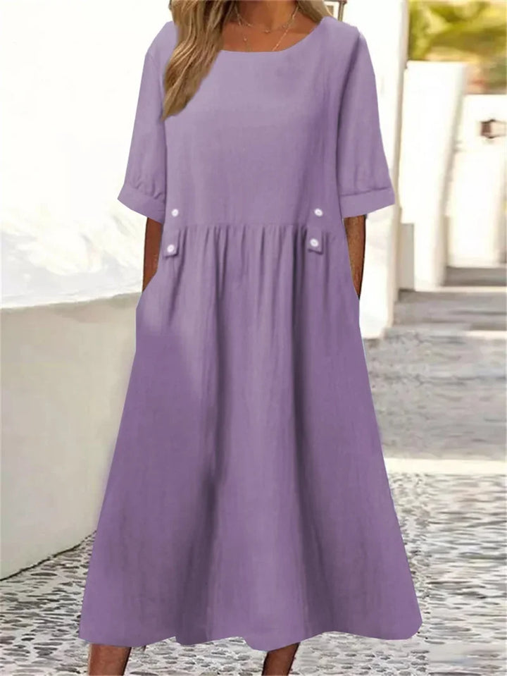 Adira | Women’s Midi Dress in a Relaxed Gathered Cut