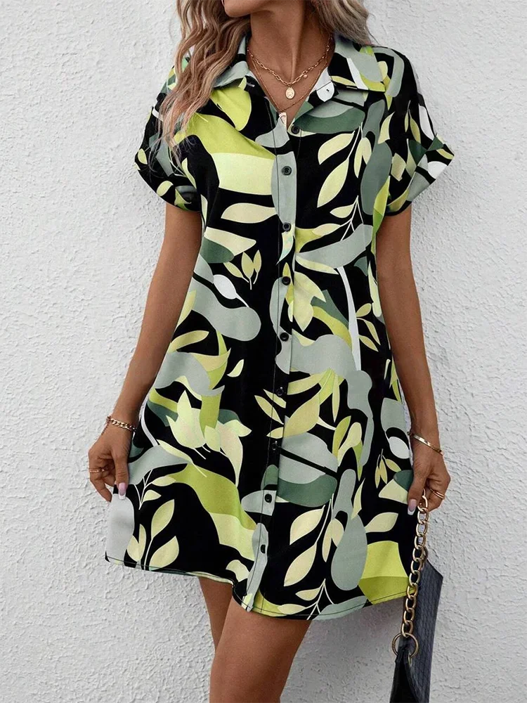 Carmen | Women’s Abstract Shirt Dress for Casual Summer Clothing