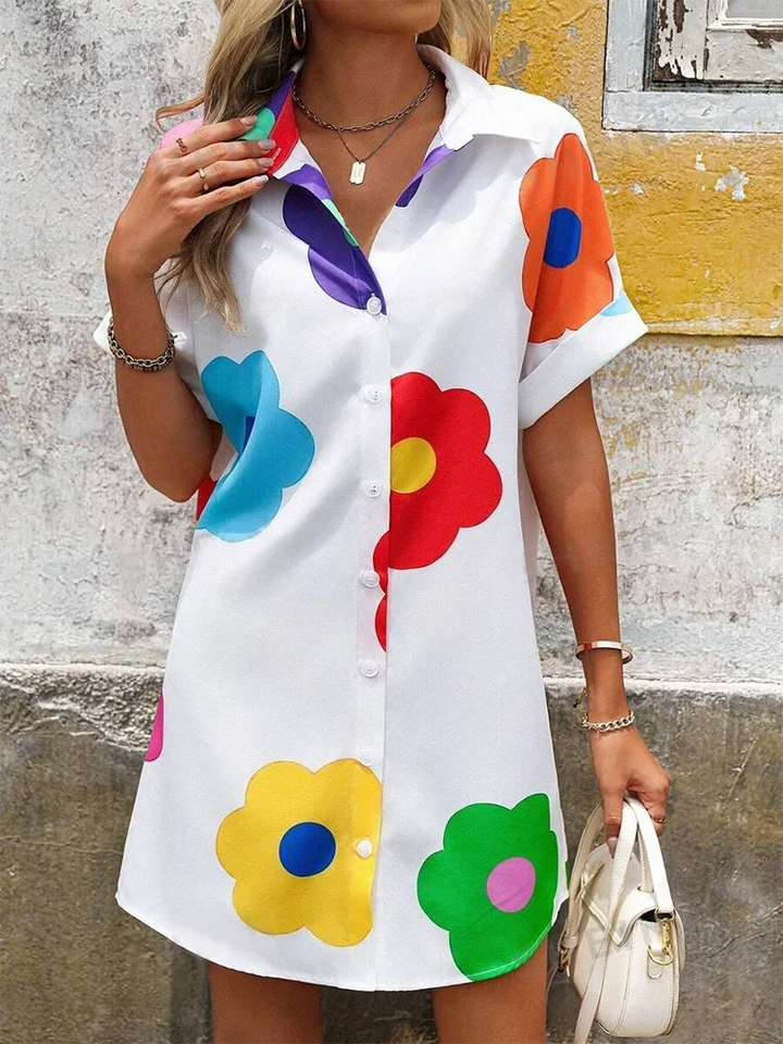Carmen | Women’s Abstract Shirt Dress for Casual Summer Clothing