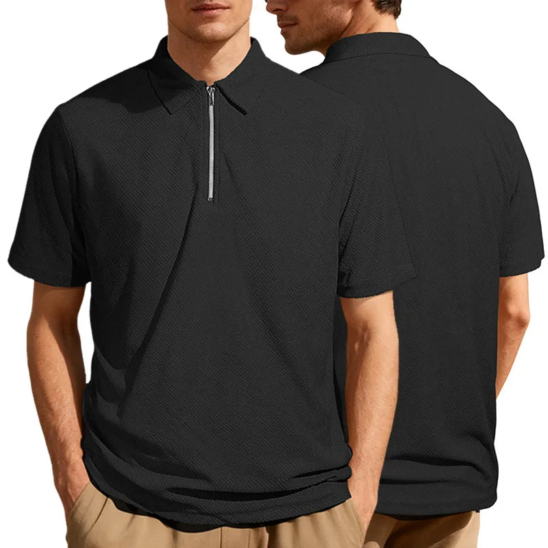 Gethin | Men’s Zip Polo Shirt for Relaxed Office Dressing