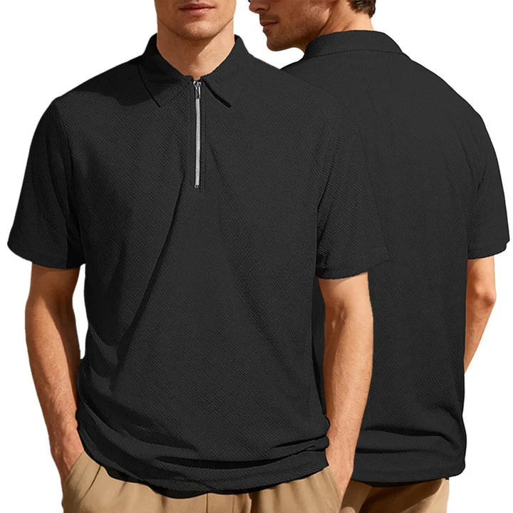 Gethin | Men’s Zip Polo Shirt for Relaxed Office Dressing