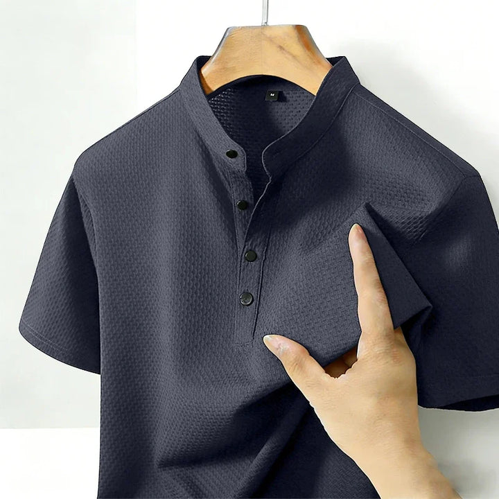 Royville | Men’s Short Sleeve Shirt with Stand Collar