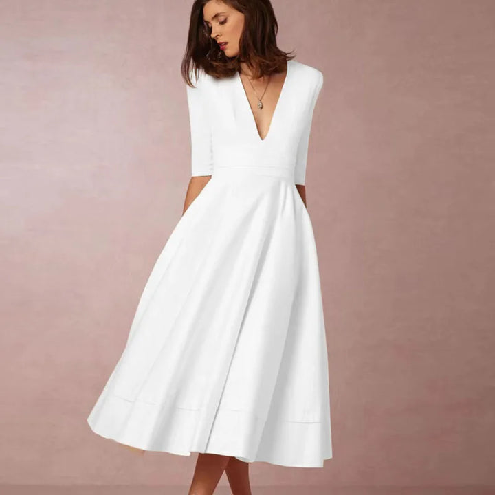 Esme | Women’s Midi Dress in a Full Skirt Shape