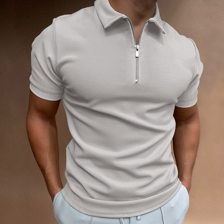 Dravion | Men’s Zip Neck Polo in a narrow-cut profile