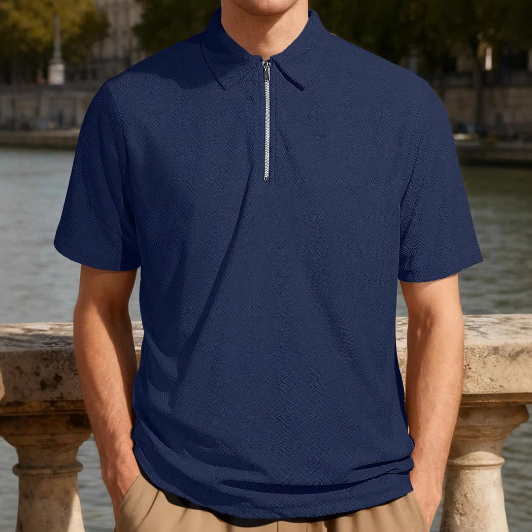 Gethin | Men’s Zip Polo Shirt for Relaxed Office Dressing