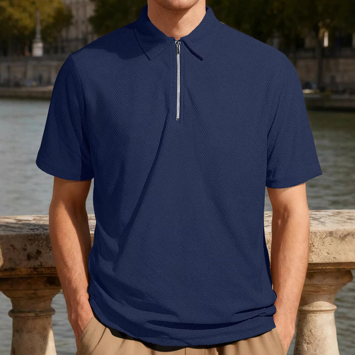 Gethin | Men’s Zip Polo Shirt for Relaxed Office Dressing