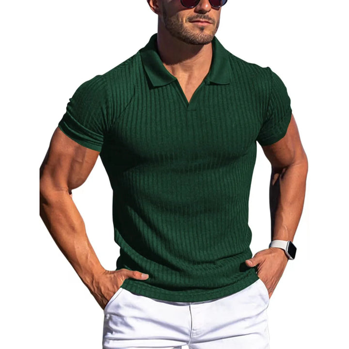 Calvez | Men’s Open-Collar Polo Shirt in a Tailored Outline
